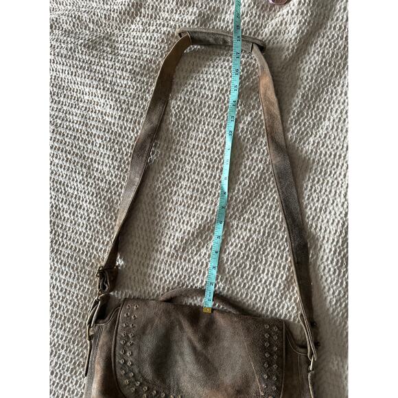 Calleen Cordero Leather Suede Brown Tan‎ Satchel Purse Bag Slouchy - Picture 8 of 9